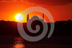 Istanbul Silhouette At Sunset