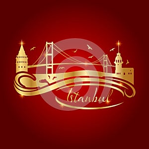 istanbul logo, icon and symbol vector illustration photo