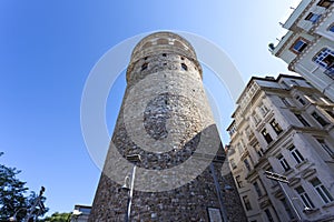 ISTANBUL, TURKEY 2023, August 04: The famous Galata Tower rict of the same name