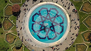 Istanbul, Turkey. Aerial view of Sultan Ahmad Maydan Fountain