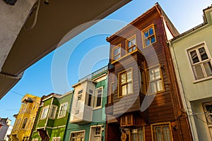 ISTANBUL, TURKEY: Colorful old buildings on a street in the Fatih district of Istanbul's old city