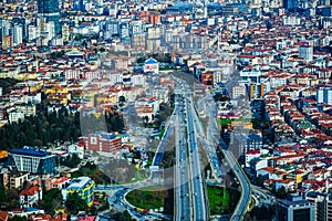 Istanbul, Turkey - December 23, 2023: Aerial Drone View Kadikoy, Fikirtepe, Uzuncayir. Ac?badem photo