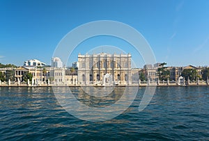 Istanbul Turkey Dolmabahce palace, waterfront view from the Bosphorus