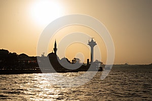 Istanbul, Turkey. The Golden Horn at sunset.