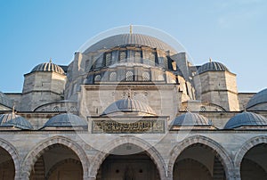 ISTANBUL, TURKEY - JANUARY 2 2012: The Exterior of the Suleymaniye Mosque in Istanbul