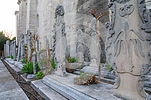 ISTANBUL TURKEY-January 2022: Necropolis on the territory of Suleymaniye mosque