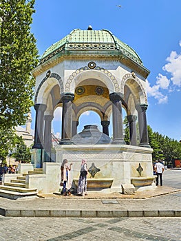 The German Fountain in The Hippodrome of Constantinople. Sultan Ahmet Square. Istanbul, Turkey.