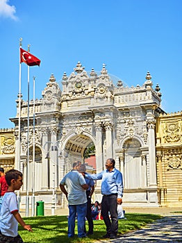 Imperial Gate of the Dolmabahce Palace. Besiktas district, Istanbul, Turkey.