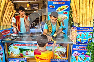 Turkish ice cream seller in Istanbul