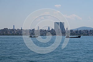 ISTANBUL, Turkey - Kadikoy District as seen from a Ferry in the Marmara Sea