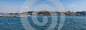 Istanbul, Turkey, Middle East, panoramic, view, aerial view, Topkapi Palace, Hagia Sophia, Blue Mosque, Bosphorus, Golden Horn