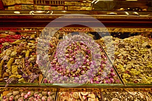 Istanbul, November 29-2022, Kapali Carsi Grand Bazaar images, Turkish sweets and spices photo