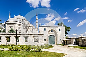 Istanbul, Turkey. Suleymaniye Mosque, fence, gate