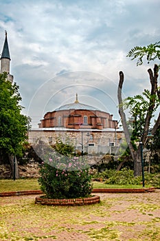 Istanbul, Turkey. Sultanahmed. View of the mosque and the park photo