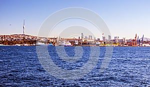 Istanbul Uskudar Selimiye Coastscape Harbour and Bosporus View