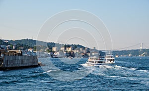 Istanbul. View of the Bosphorus and Rumeli Hisar with the Fatih Sultan Mehmet Bridge