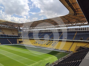 View of Fenerbahce Sukru Saracoglu Stadium in Istanbul, Turkey.