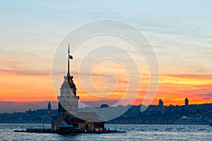 Istanbul, view of the Maiden`s Tower