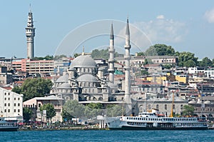 Istanbul and Yeni Mosque view