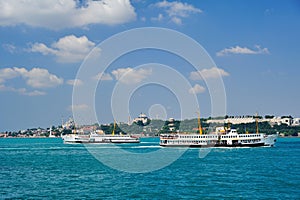 istanbuls classic ferry on bosphorus