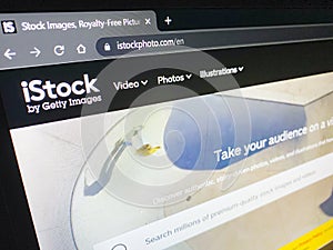 Istock web page on computer screen