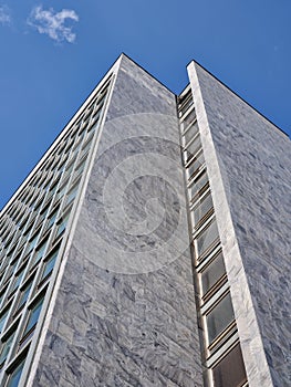 Istropolis House of Culture, with marble tiles donated by Fidel Castro during communist Czechoslovakia, Bratislava, Slovakia