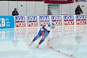 ISU European Speed Skating Championships. Athlete on ice. Classic speed skating or short track. Single race or team