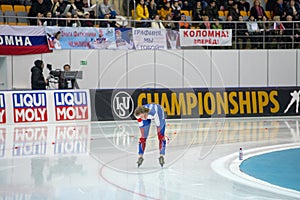 ISU European Speed Skating Championships. Athlete on ice. Classic speed skating or short track. Single race or team