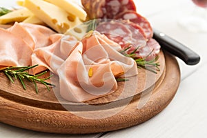 Itaian salami and cheese platter