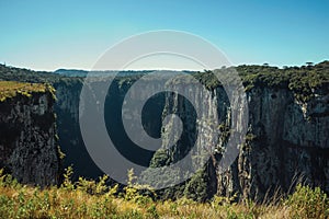 Itaimbezinho Canyon with steep rocky cliffs