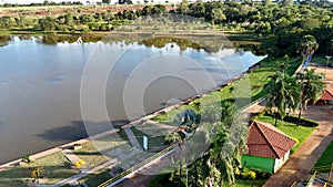 Itaja, Goias, Brazil - 04 10 2024: Aerial image of the city itaja