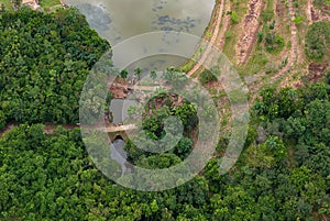 Itaja, Goias, Brazil - 04 13 2024: itaja municipal natural lake