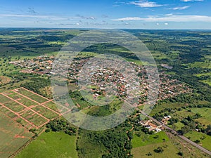 Itaja, Goias, Brazil - 04 16 2024: Aerial image of the city itaja