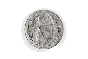 Italian 20 cents of lira coin