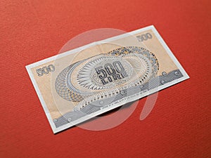 Italian 500 Lire note