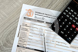 Italian 730 tax form, 2015 edition