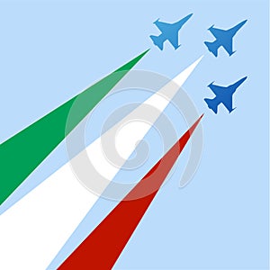 Italian acrobatic air force silhouette photo