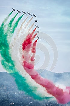 The Italian Aerobatic Team the Frecce Tricolori