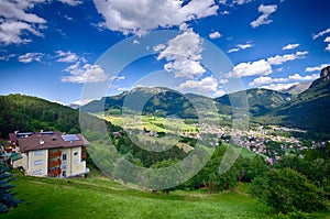 Italian Alps - Alpe di Siusi town landscape