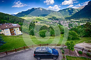 Italian Alps - Alpe di Siusi town landscape