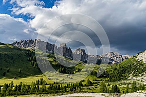 Italian Alps landscape, Passo Gardena