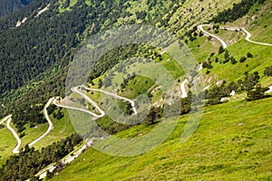 Italian Alps in Piemonte. Winding mountain road, Tenda pass between Italy and France photo