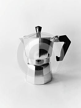 Italian aluminium coffee mocca kettle. photo