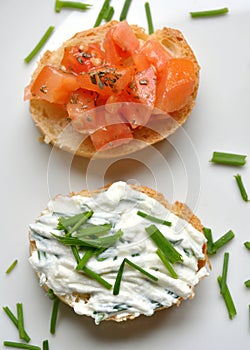 Italian appetizer, finger food on a white plate