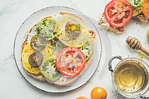 Italian appetizer Friselle with tomatoes