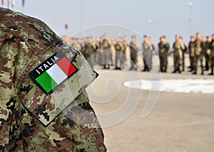 Italian armed forces uniform with tricolore photo