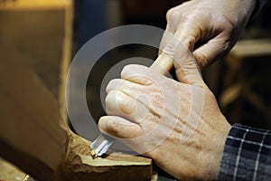 Italian artisan luthier wood carver photo