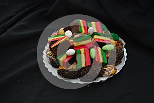 Italian assorted rainbow cookies and other bakery cookies