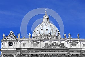 The Papal Basilica of Saint Peter in the Vatican, architectural detail.