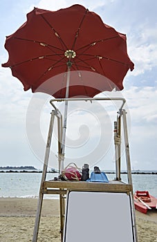 Italian Beach Lifeguard Stand And Rescue Boat Blank Panel and Ne